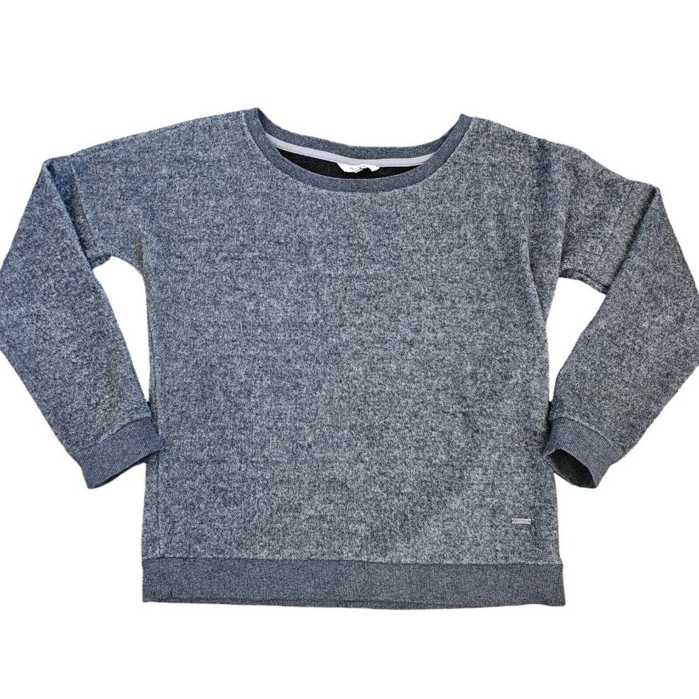 Sandwich Gray Pullover Velour Sweatshirt Womens Small‎ Basic Simple Boatneck